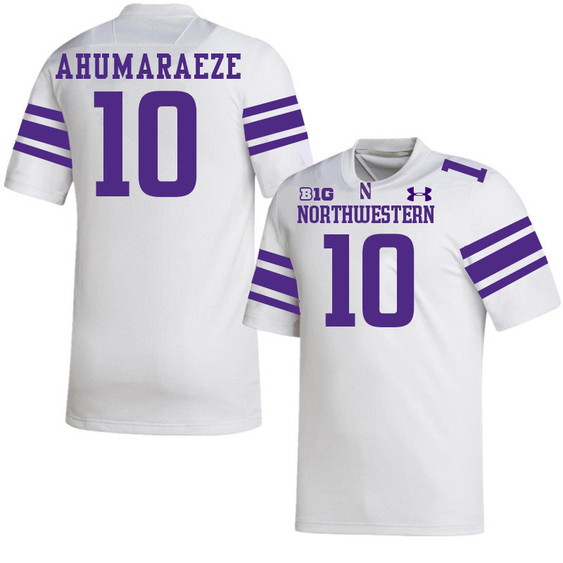 Northwestern Wildcats #10 Ricky Ahumaraeze College Football Jerseys Stitched-White